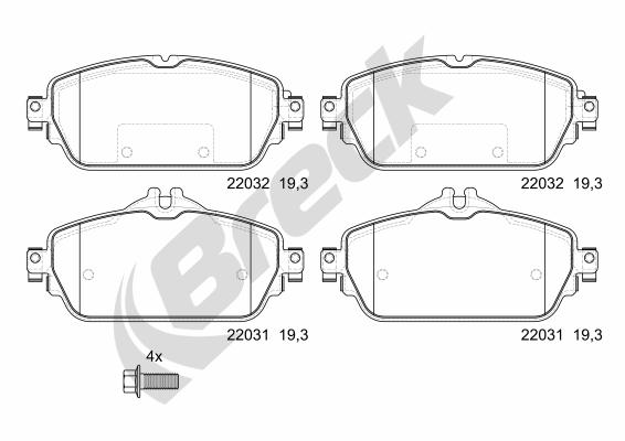 Placute frana BRECK 22031 00 701 10